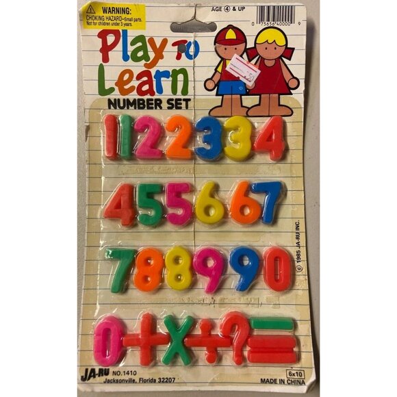 Ja-Ru Other - Play To Learn Number Set Ja Ru Vintage 1985 Kids Educational Toy Bright Plastic